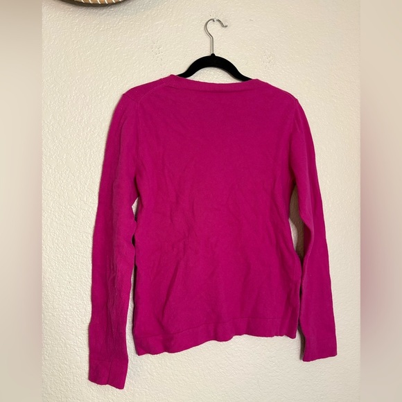 J. Crew Hot Pink/Fuchsia Teddie Sweater Cotton Wool Blend - Picture 2 of 5